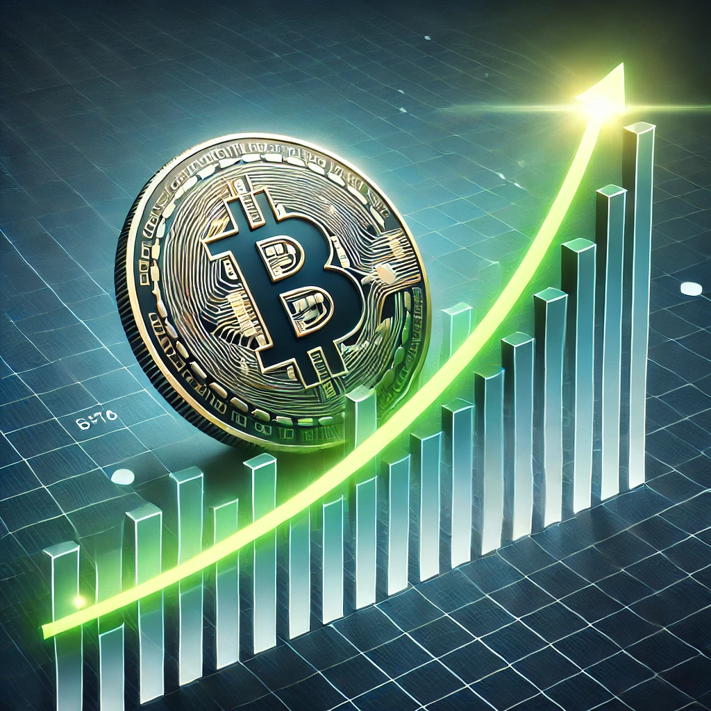 Gráfico do Bitcoin mostrando a alta histórica no mercado global