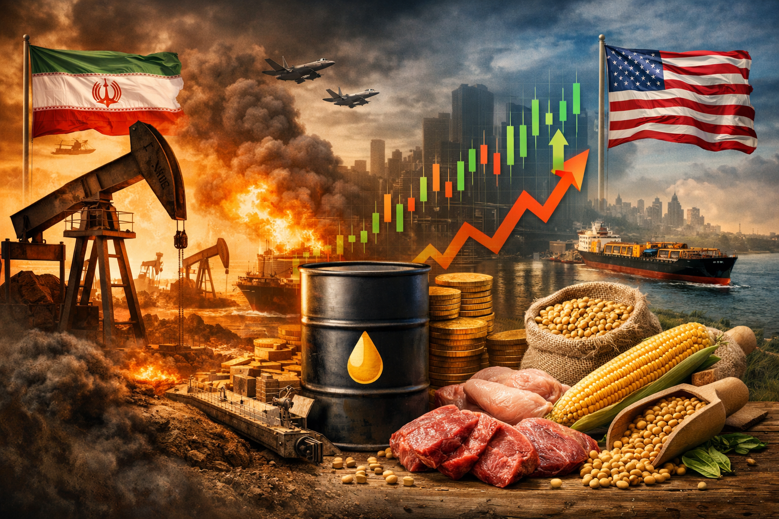 Mercado global em tensão com petróleo e agro em alta